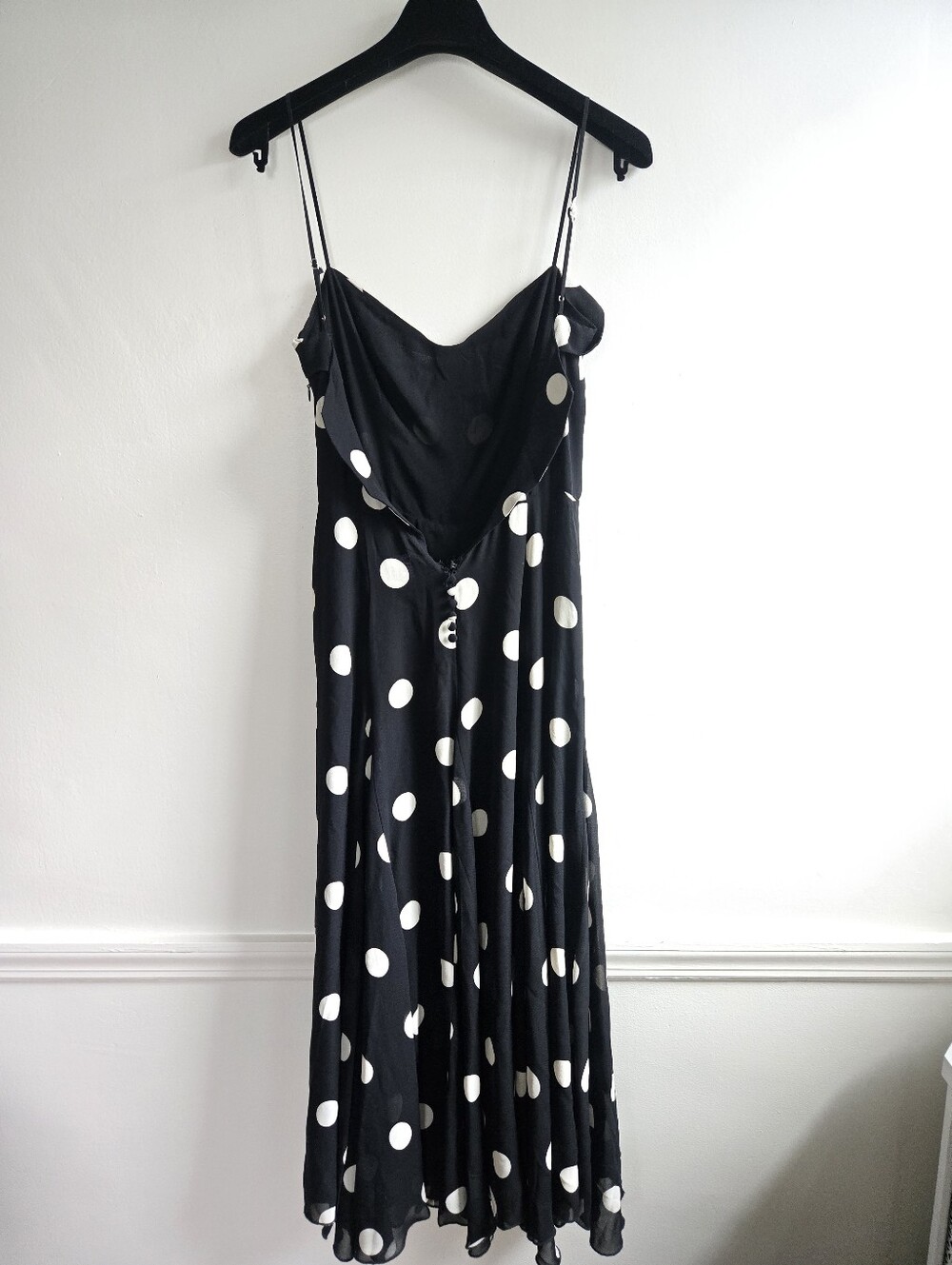 New Reformation Fredo Moon Polka Dot Midi Dress Size 4 NWT - Picture 11 of 15